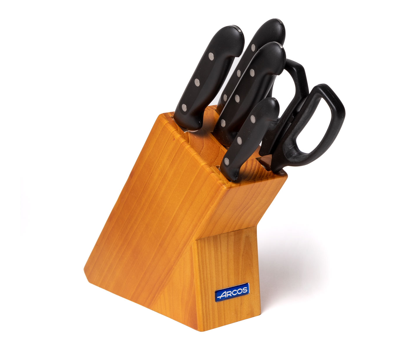 JUEGO CUCHILLOS ARCOS CON TACO DE MADERA 152100