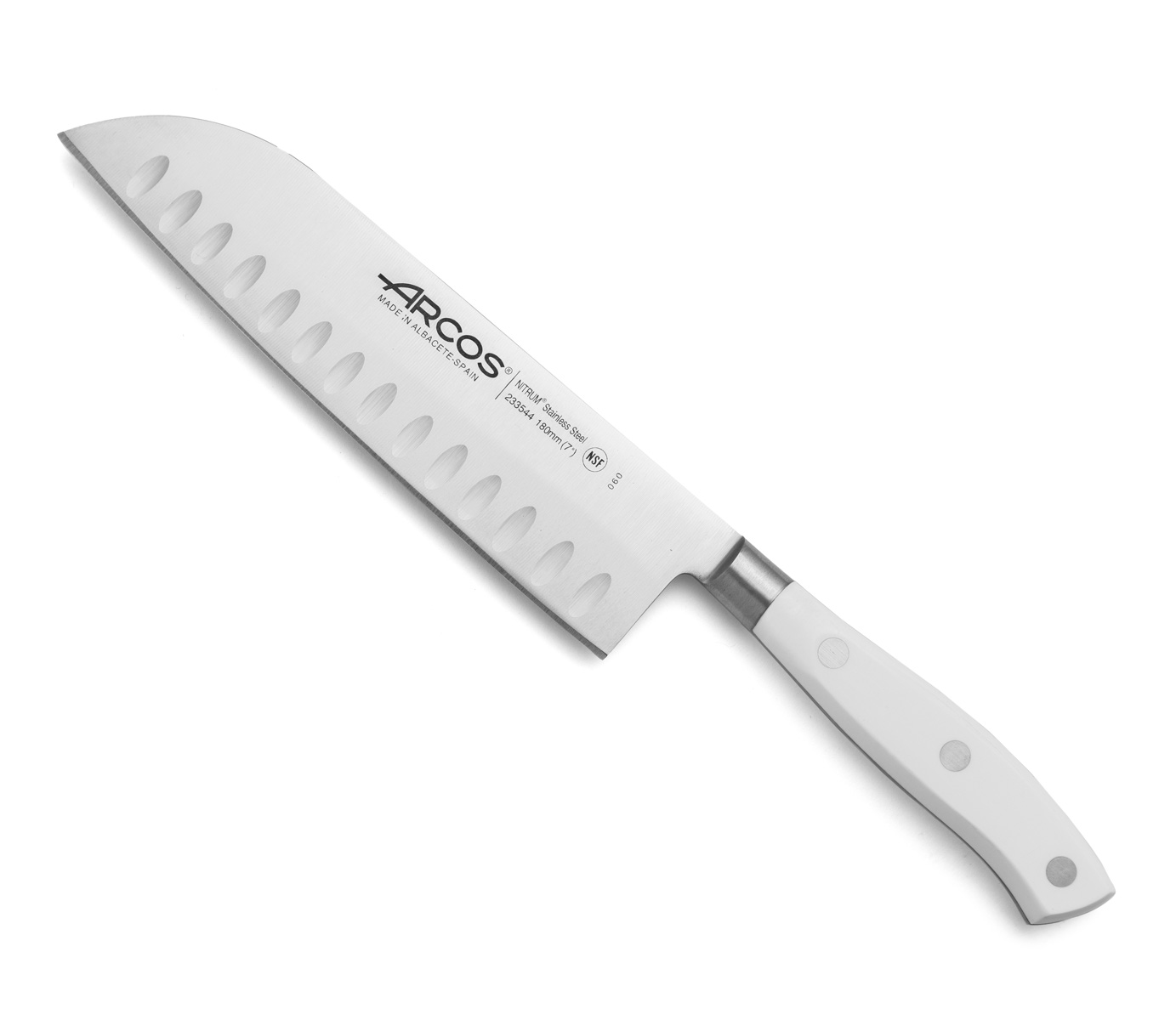 CUCHILLO ARCOS SANTOKU RIVIERA BLANCO 180 mm 233544