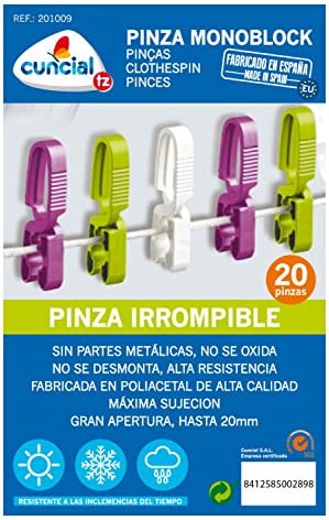 PINZA TENDEDERO IRROMPIBLE BLISTER 20 UNIDADES